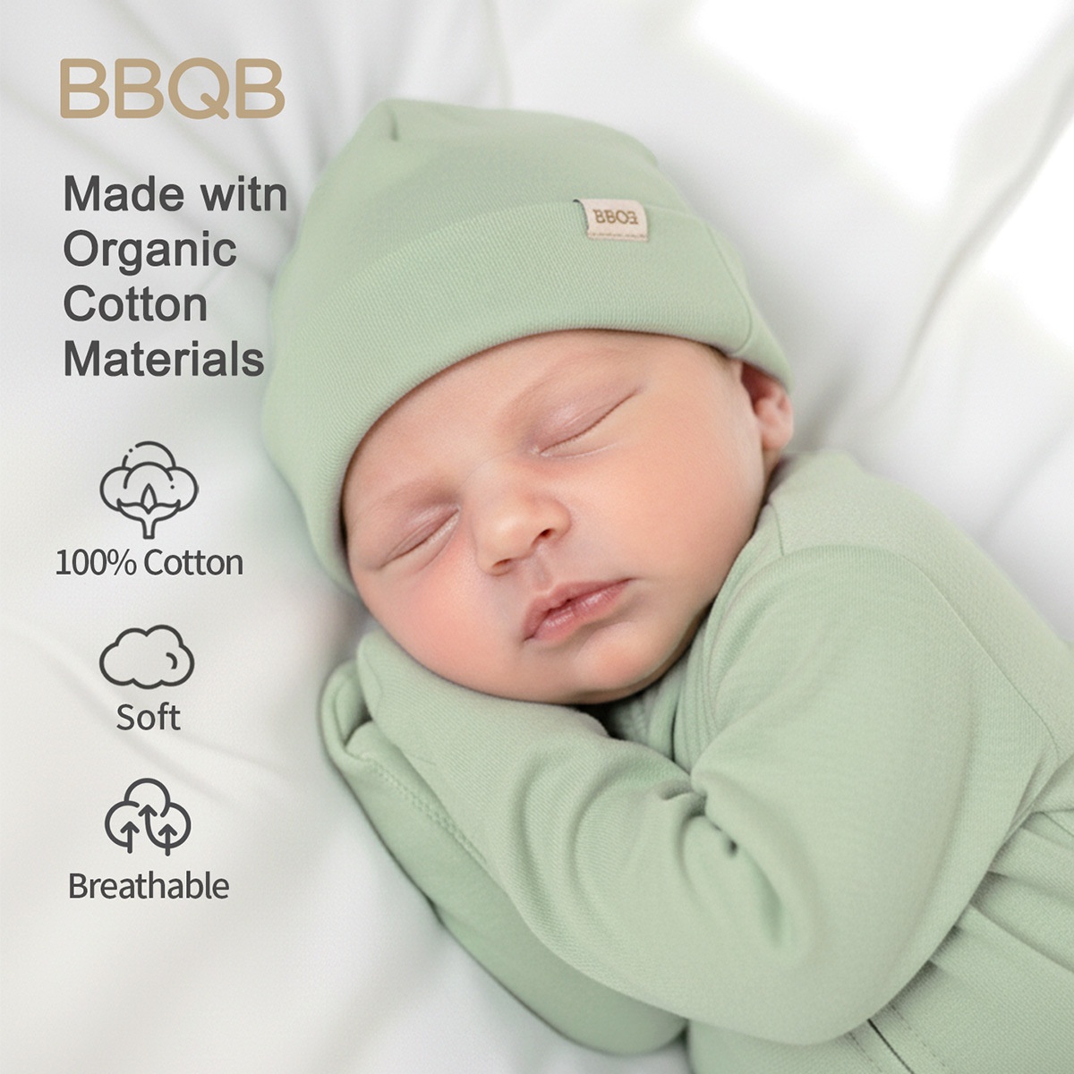 Organic Cotton Newborn Baby Hat - Soft & Breathable