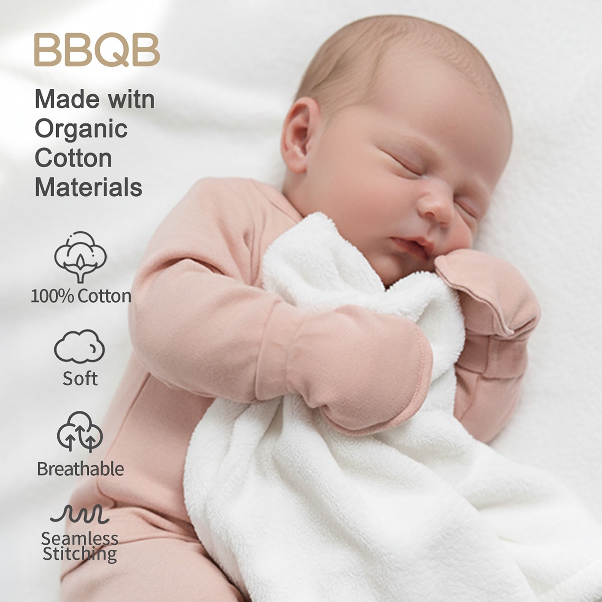 Organic Cotton Newborn No-Scratch Baby Gloves