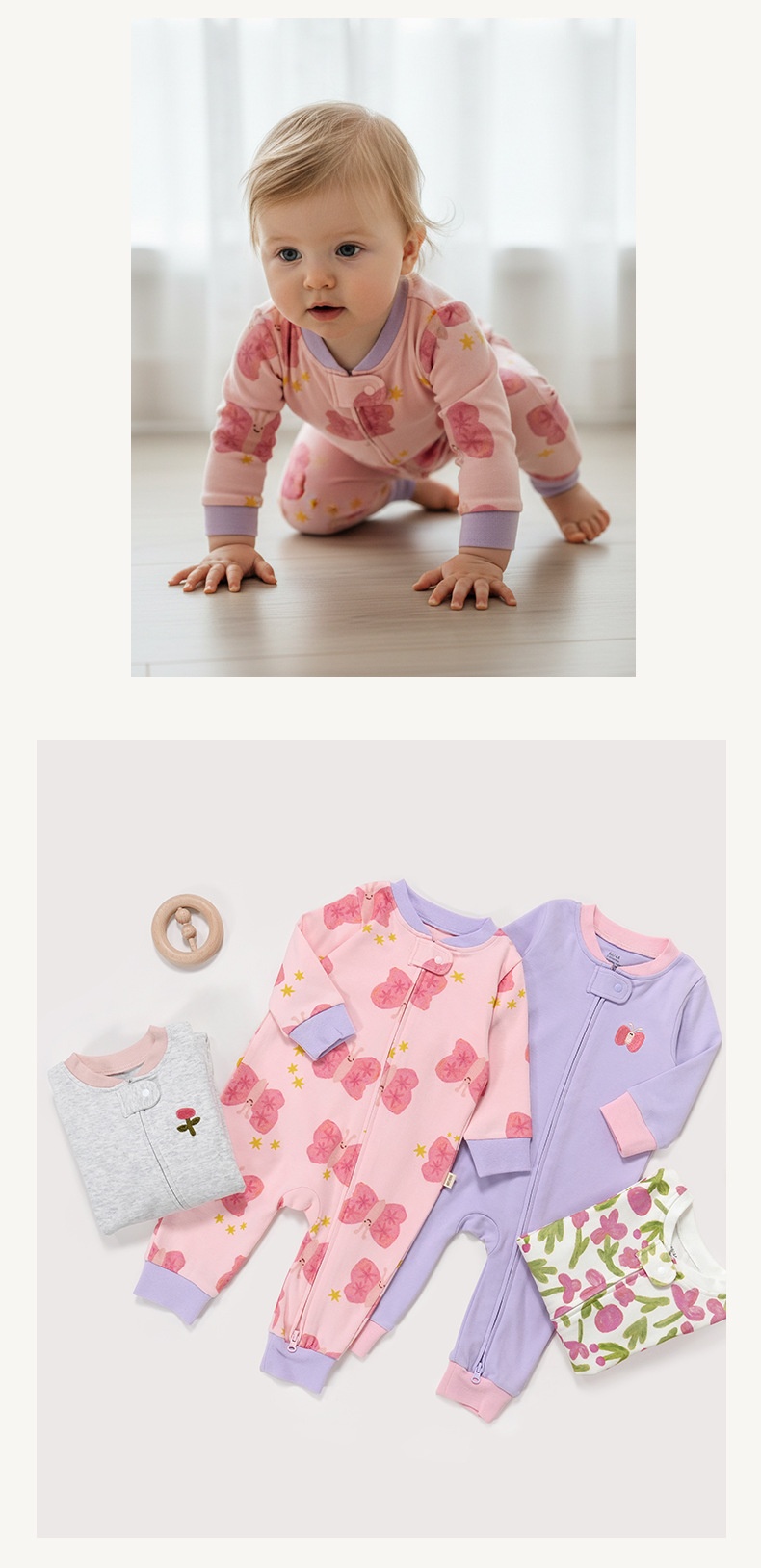 Organic Cotton Baby One-Piece Footie Romper