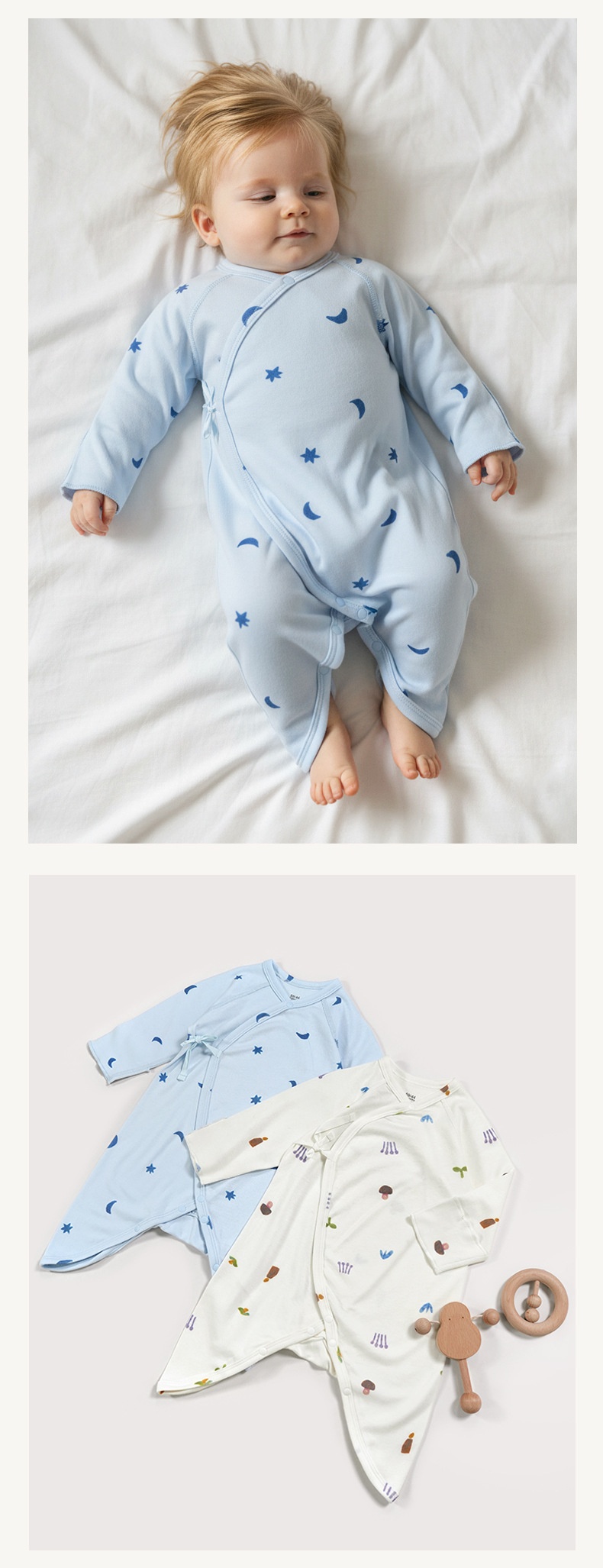 Pijama de algodón orgánico GOTS para recién nacidos