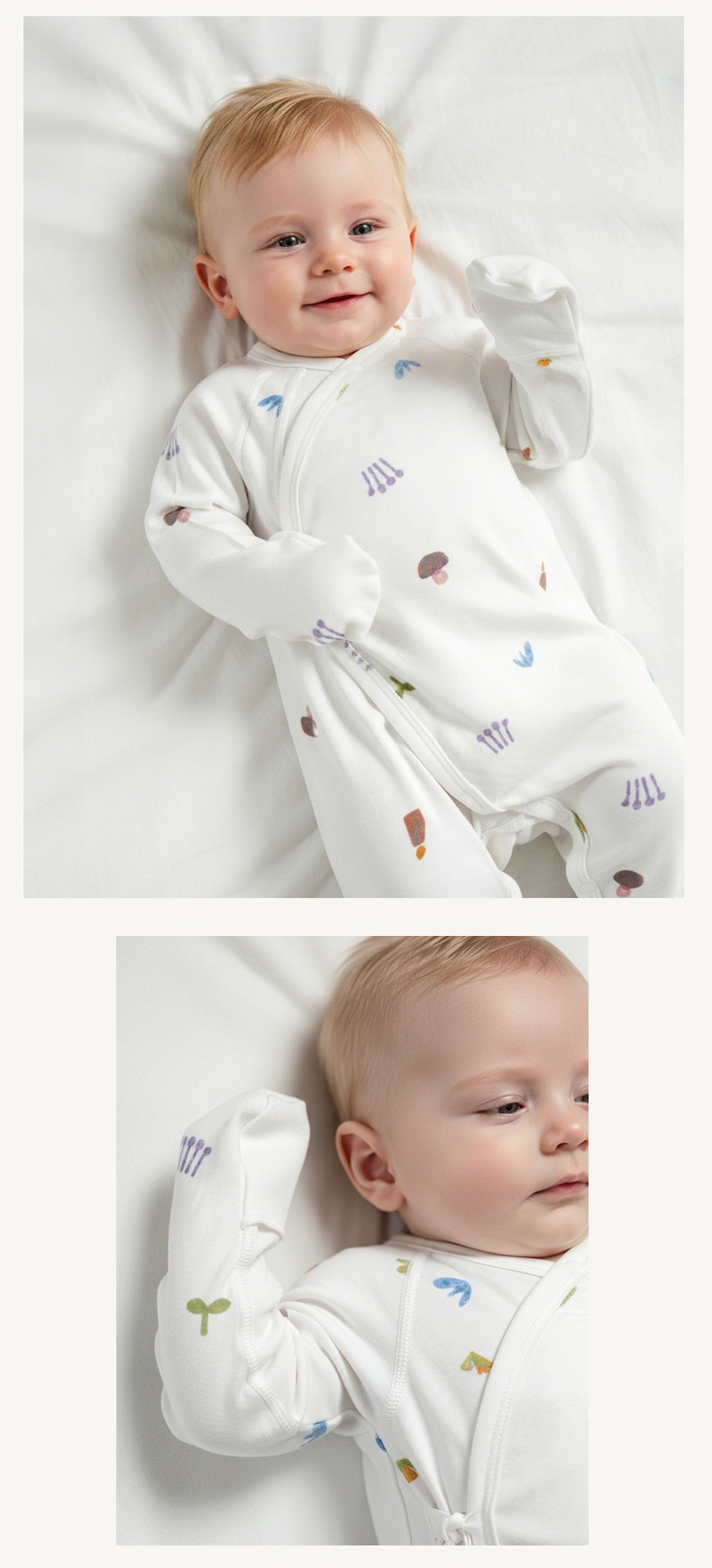 Pijama de algodón orgánico GOTS para recién nacidos