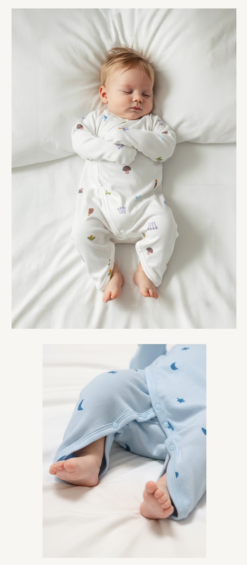 Pijama de algodón orgánico GOTS para recién nacidos