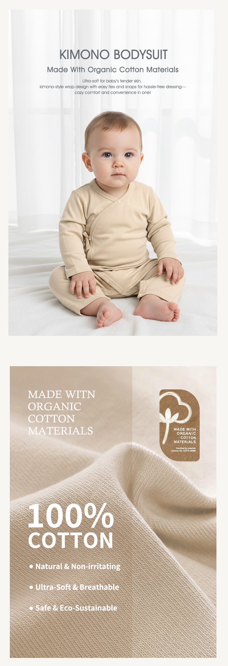 Babero de bebé de algodón orgánico con diseño de pétalos: suave y transpirable.