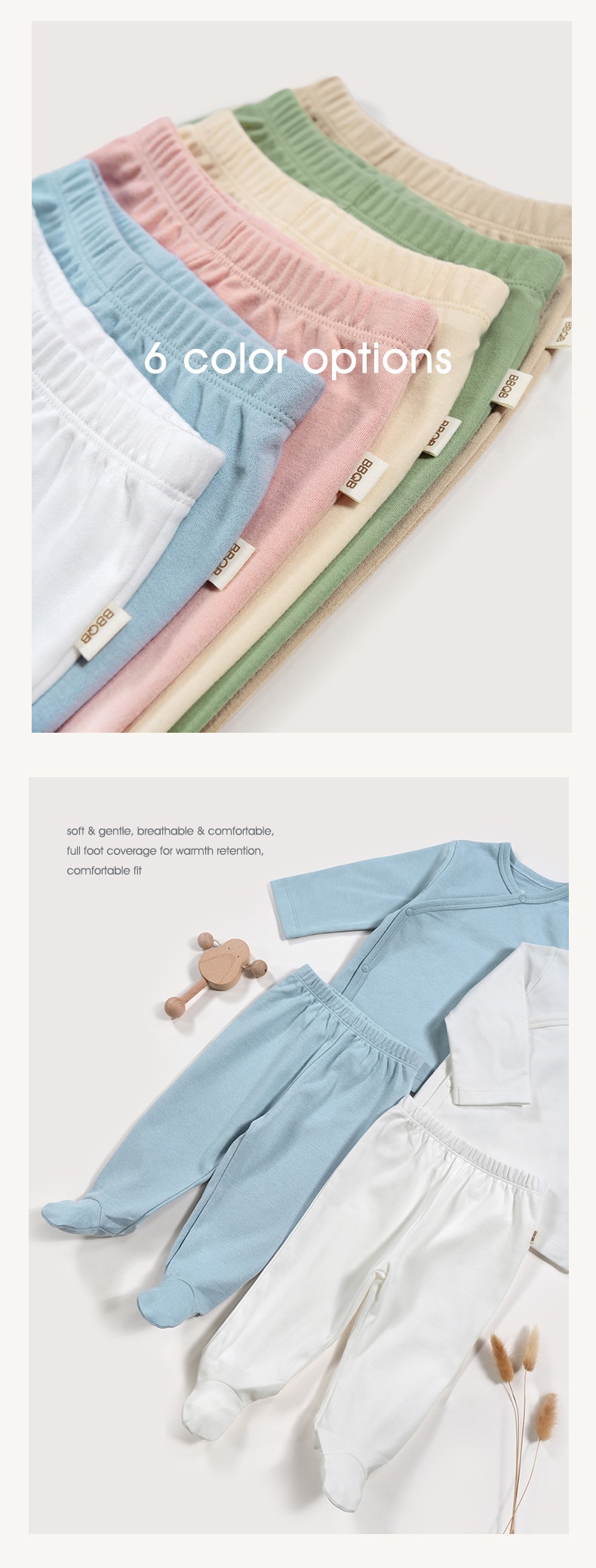 Organic Cotton Baby Footie Pants - Soft & Breathable