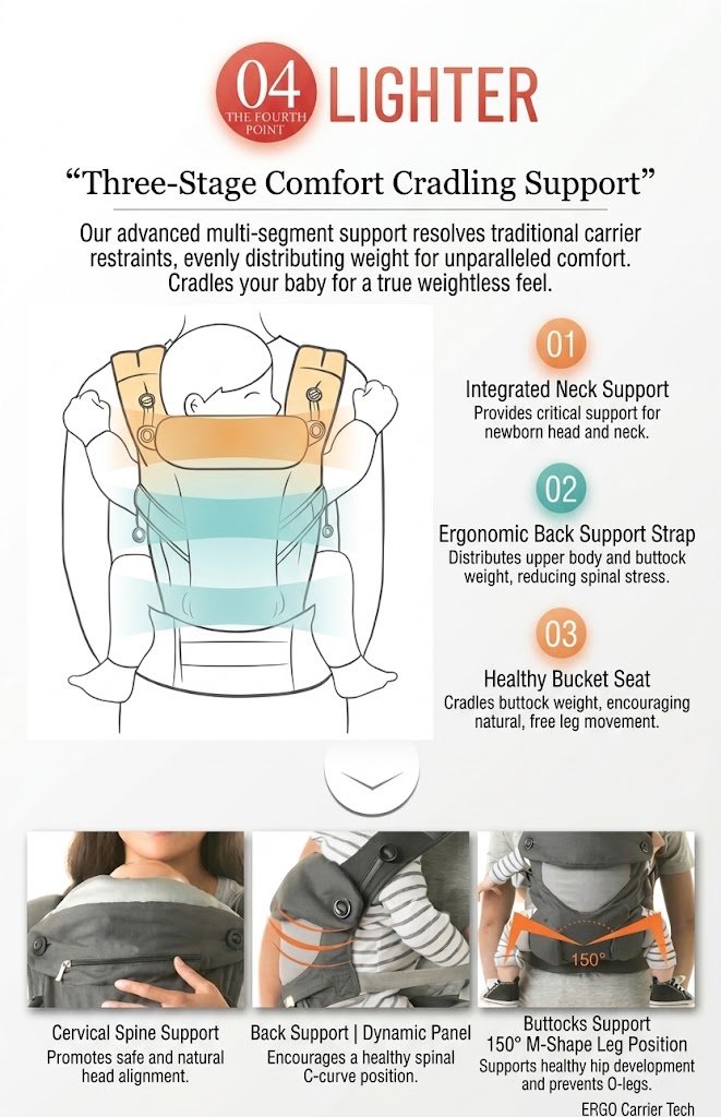Ergonomic 360 Breathable Baby Carrier for Newborns & Toddlers