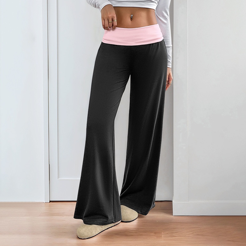 Pantaloni da yoga a zampa d'elefante a vita alta - Pantaloni da casa a gamba larga