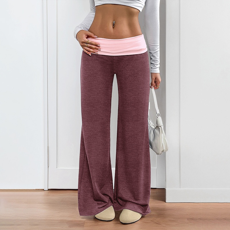 Pantaloni da yoga a zampa d'elefante a vita alta - Pantaloni da casa a gamba larga