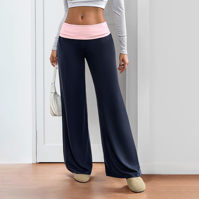Pantaloni da yoga a zampa d'elefante a vita alta - Pantaloni da casa a gamba larga
