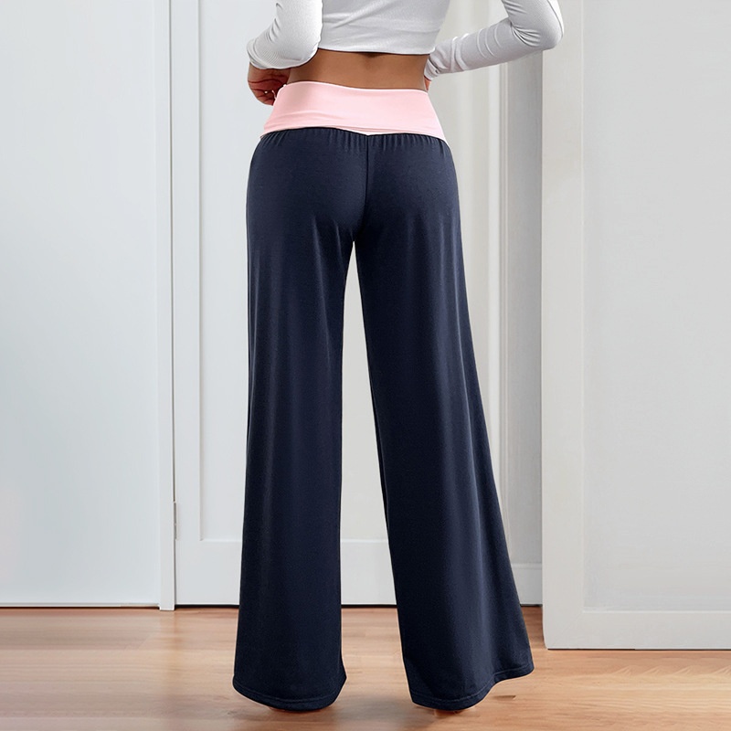 Pantaloni da yoga a zampa d'elefante a vita alta - Pantaloni da casa a gamba larga