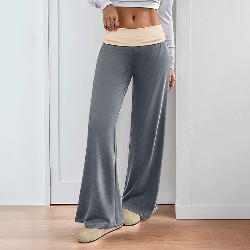 Pantaloni da yoga a zampa d'elefante a vita alta - Pantaloni da casa a gamba larga