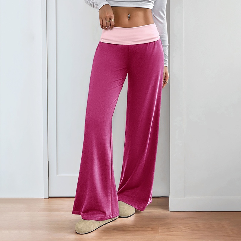 Pantaloni da yoga a zampa d'elefante a vita alta - Pantaloni da casa a gamba larga