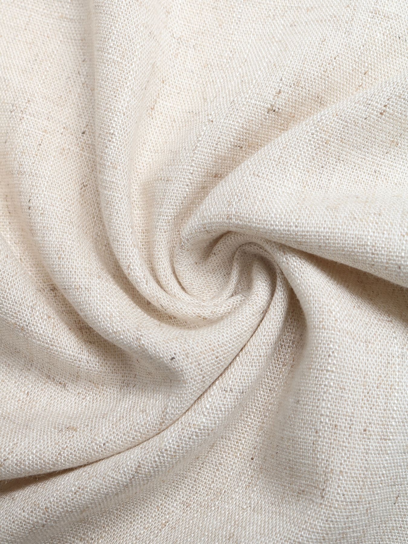 Pantalon à jambes larges et cordon de serrage pour femme, en lin mélangé beige