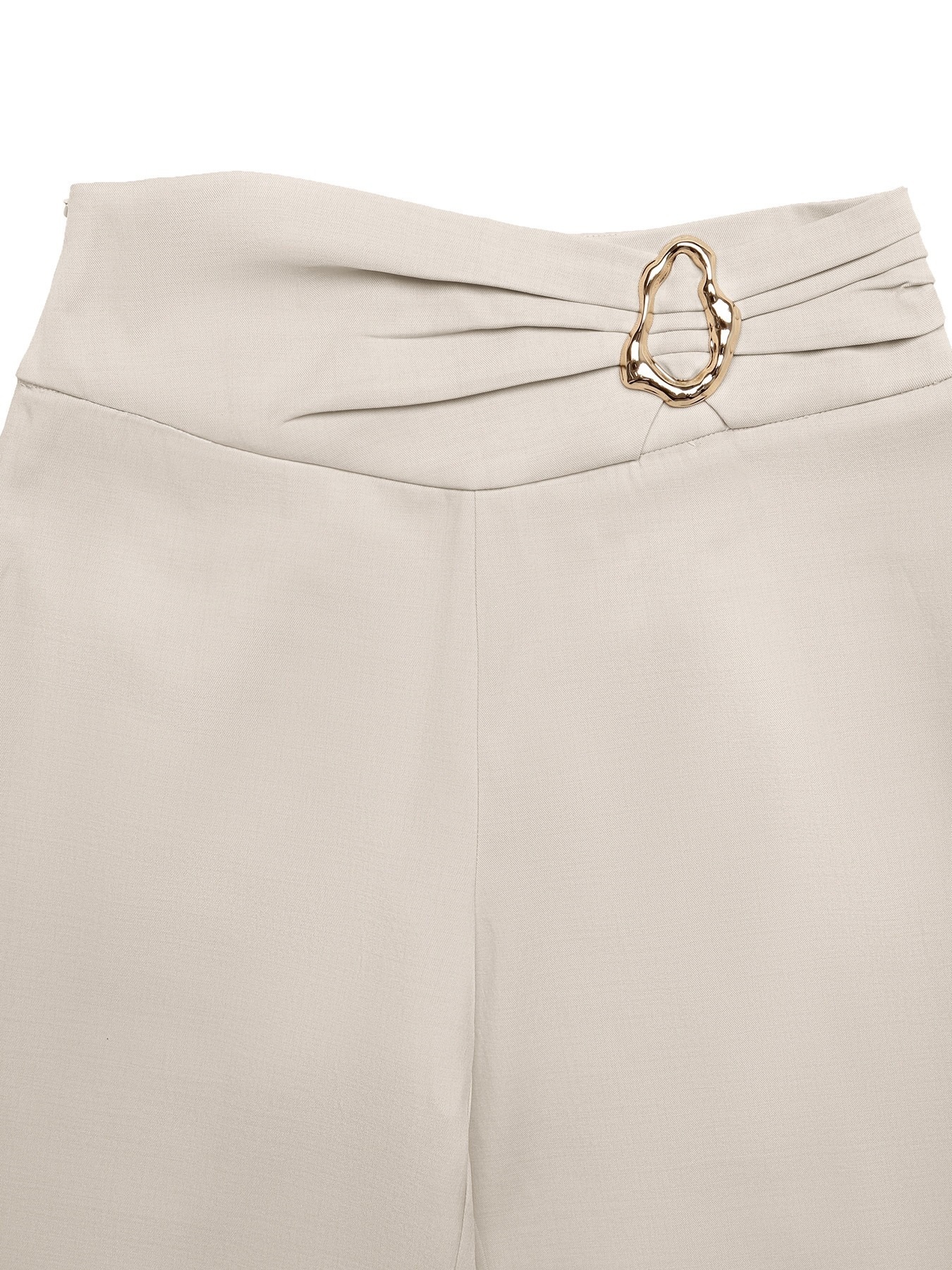 Women's High Waist Wide Leg Trousers with Buckle