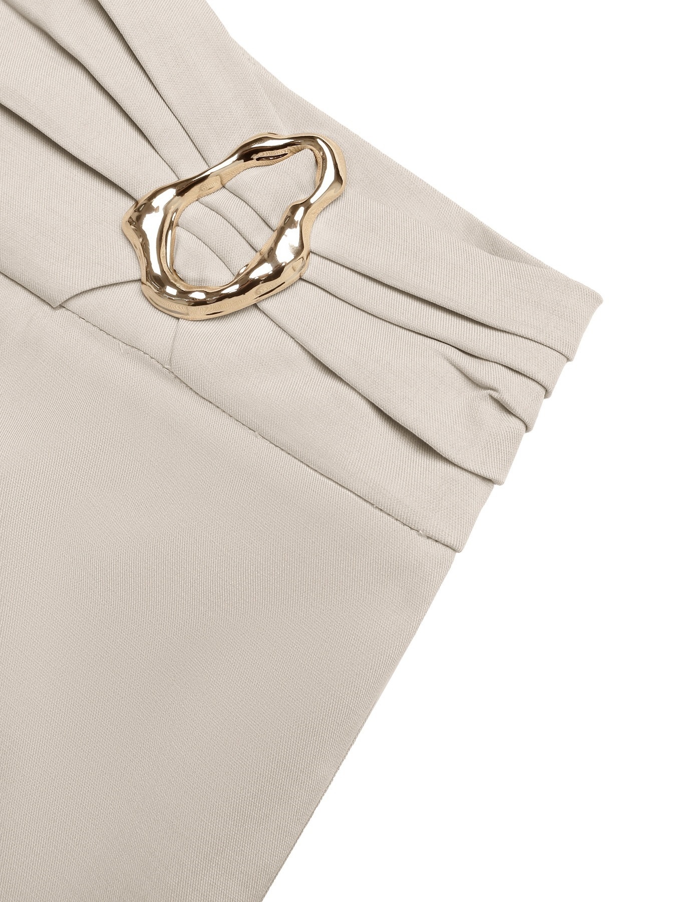 Women's High Waist Wide Leg Trousers with Buckle