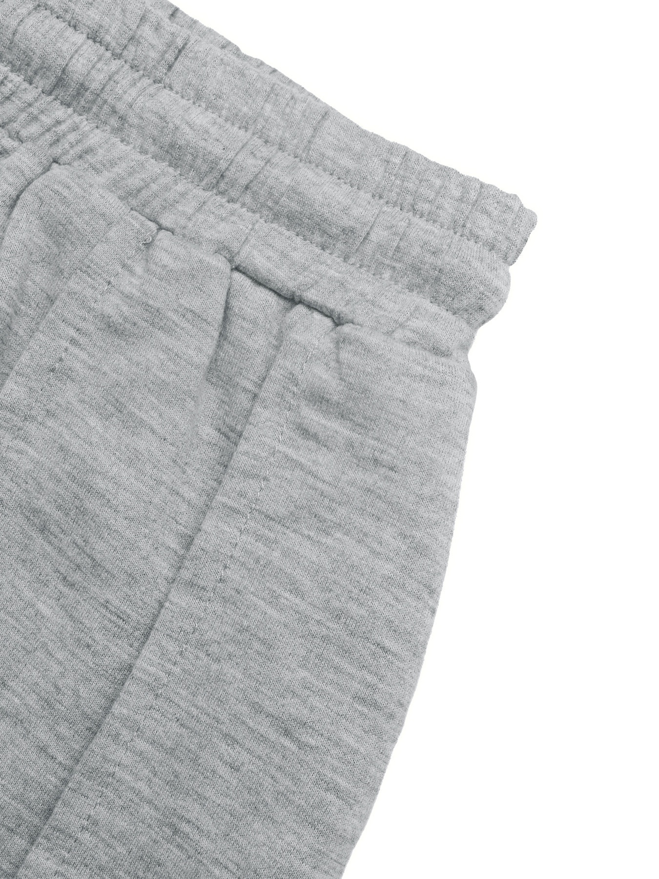 Women's Grey Pleated Wide Leg Drawstring Sweatpants