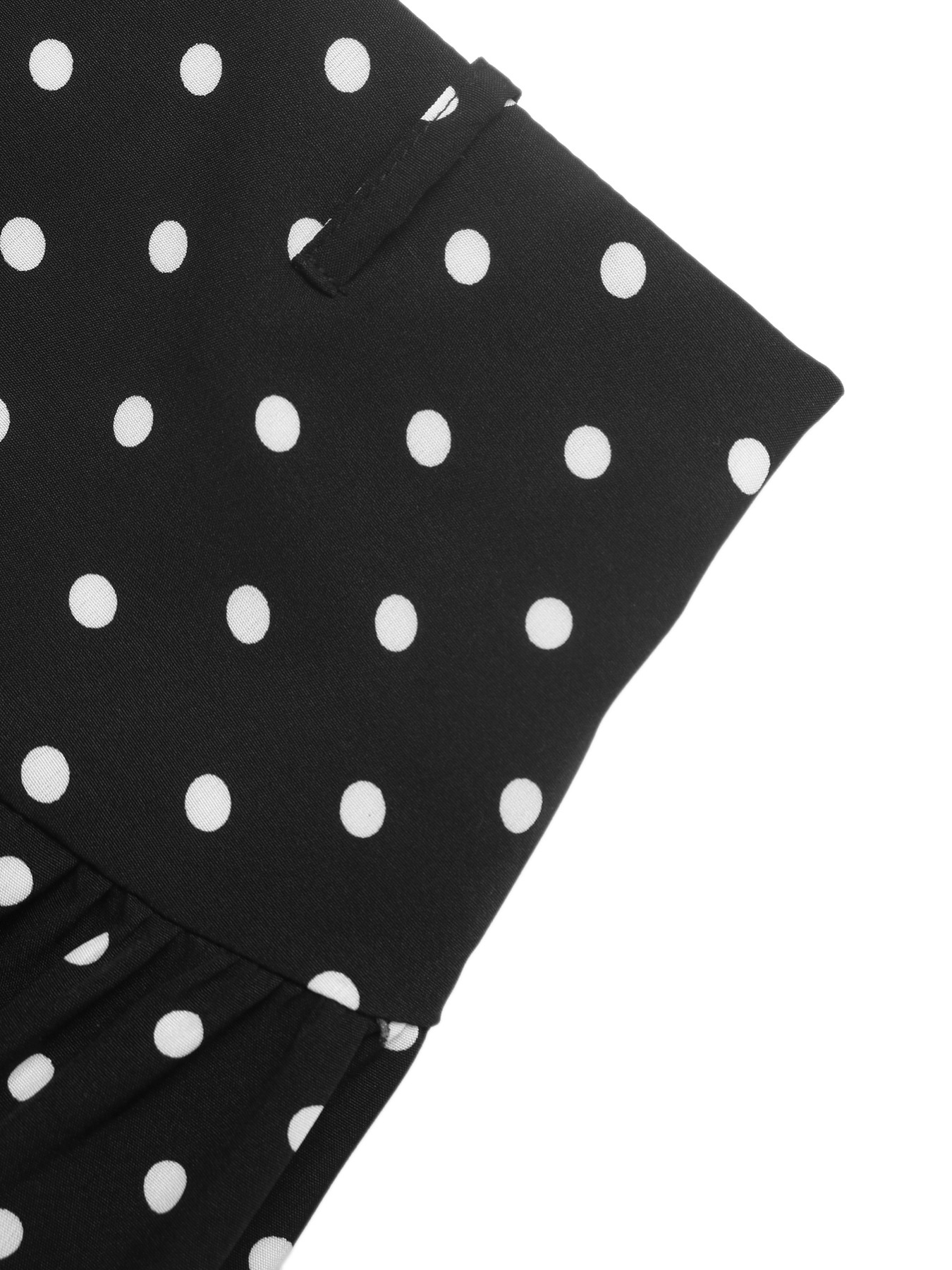 Black Polka Dot High-Waist Wide-Leg Pants