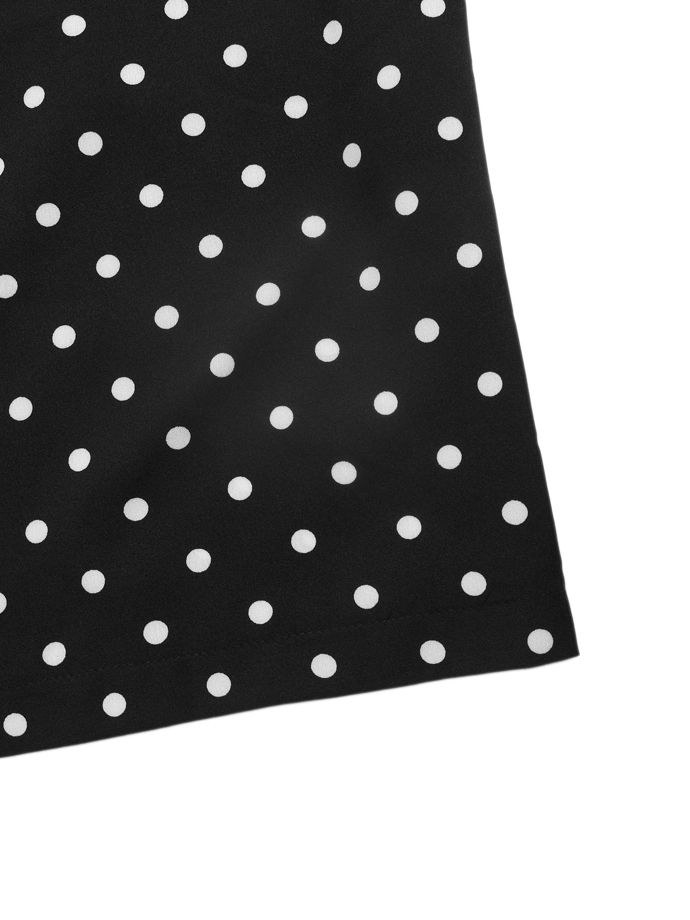 Black Polka Dot High-Waist Wide-Leg Pants