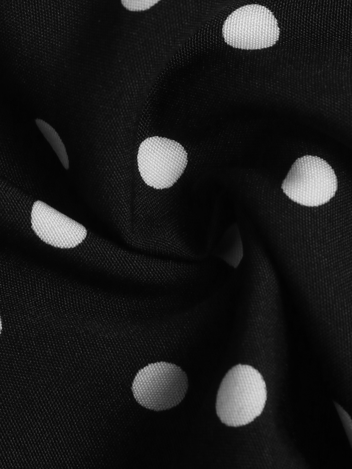 Black Polka Dot High-Waist Wide-Leg Pants