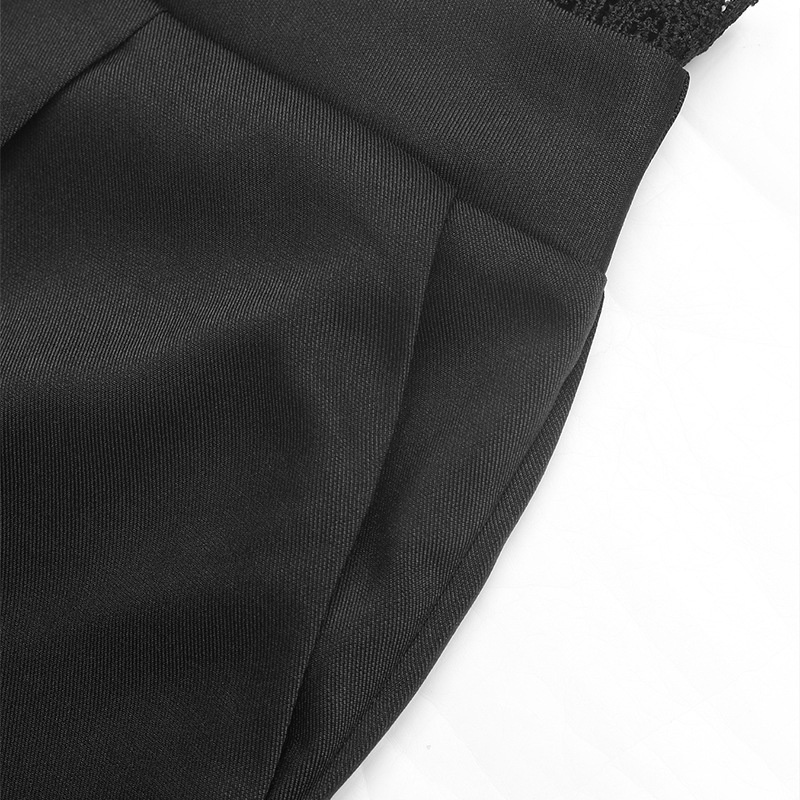 Women's High Waist Lace Trim Wide Leg Trousers