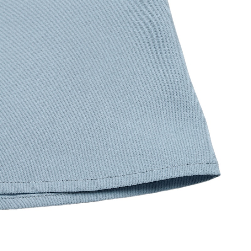 Gonna midi a trapezio a vita alta azzurra con dettaglio a bottoni
