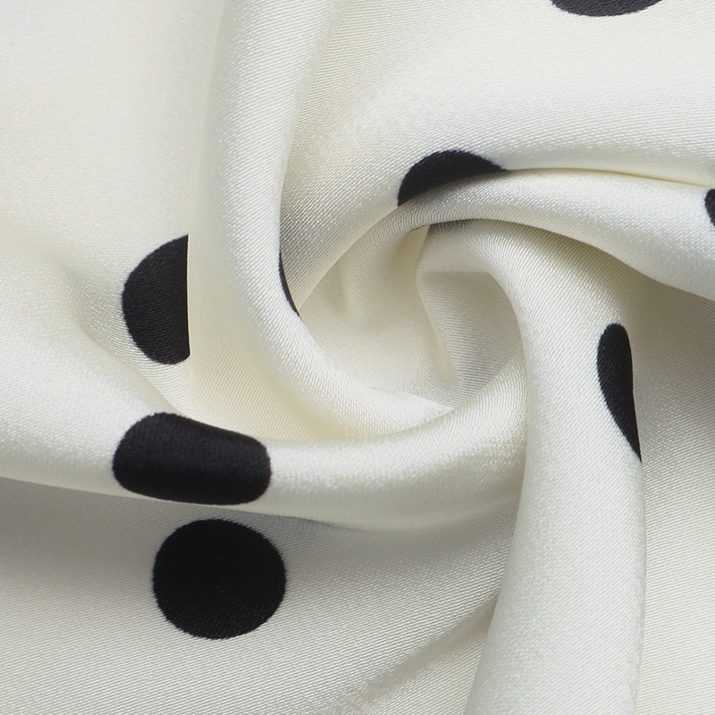 Women's Polka Dot Satin Midi A-Line Slip Skirt