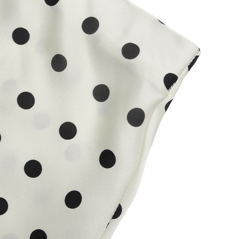 Women's Polka Dot Satin Midi A-Line Slip Skirt