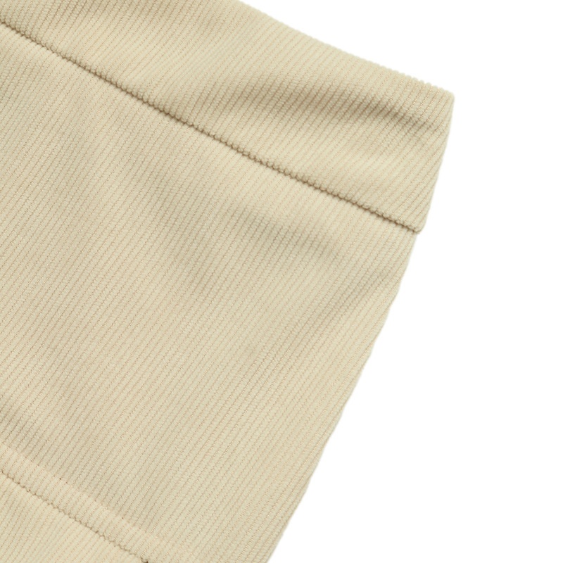 Pleated Corduroy Maxi Skirt with Flap Pockets