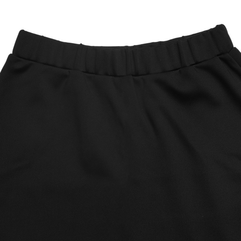 Women's Black Asymmetrical Button Jacket & Maxi Skirt Set