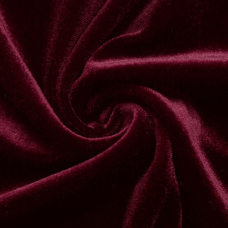 Burgundy Velvet Lace Long Sleeve A-Line Mini Dress