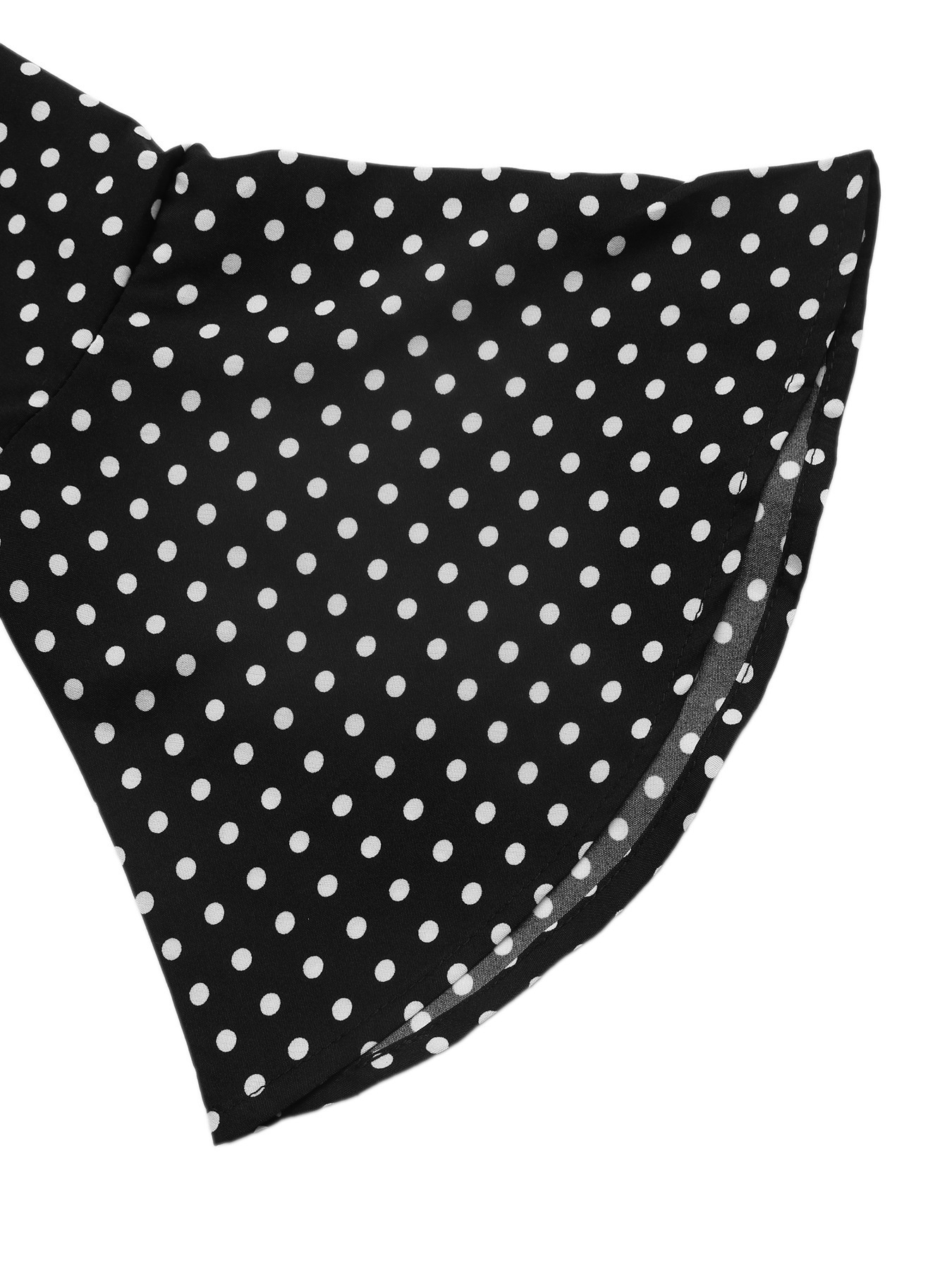 Black Polka Dot Backless Bell Sleeve Maxi Dress