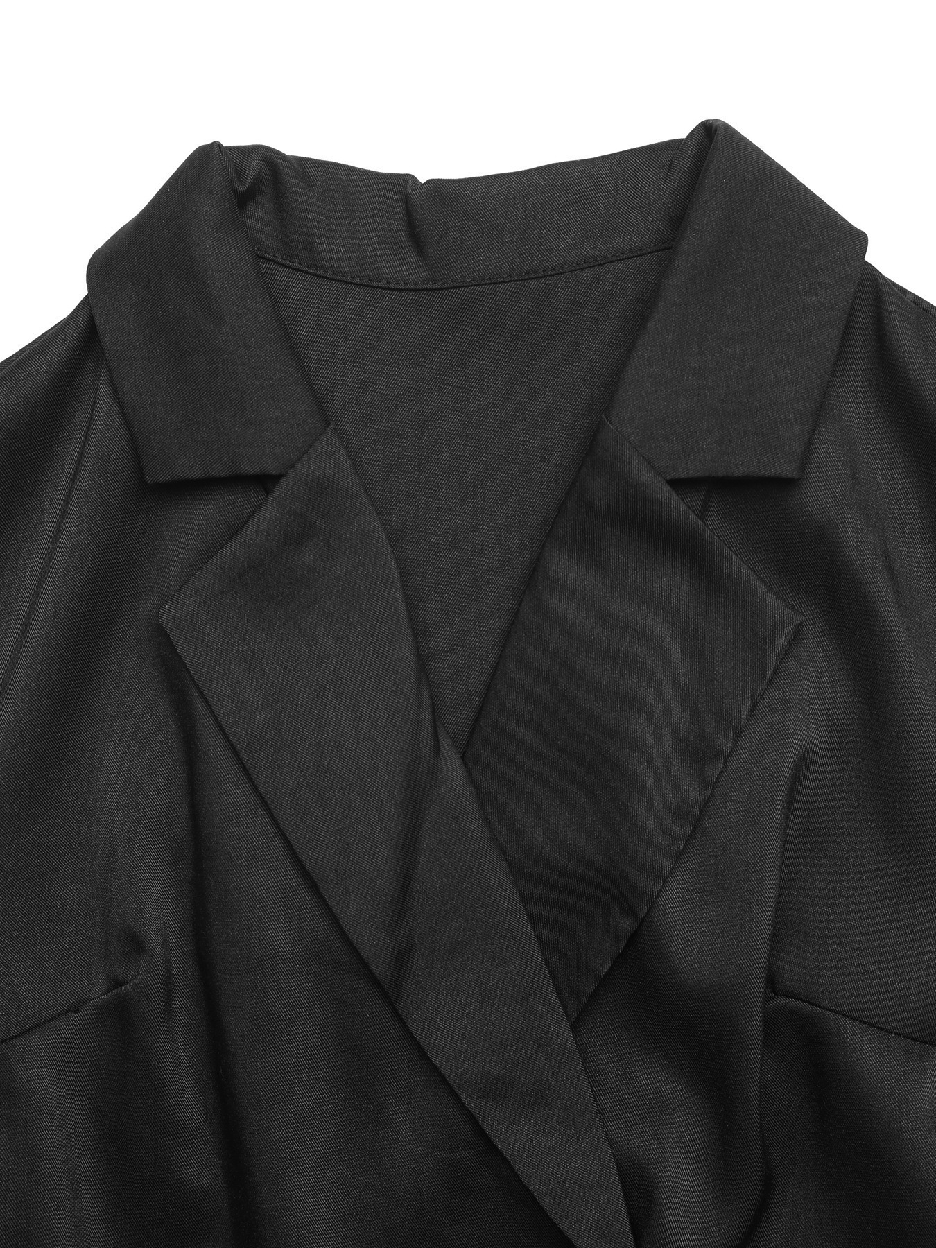 Women's Black Lace Sleeve Asymmetrical Blazer Mini Dress