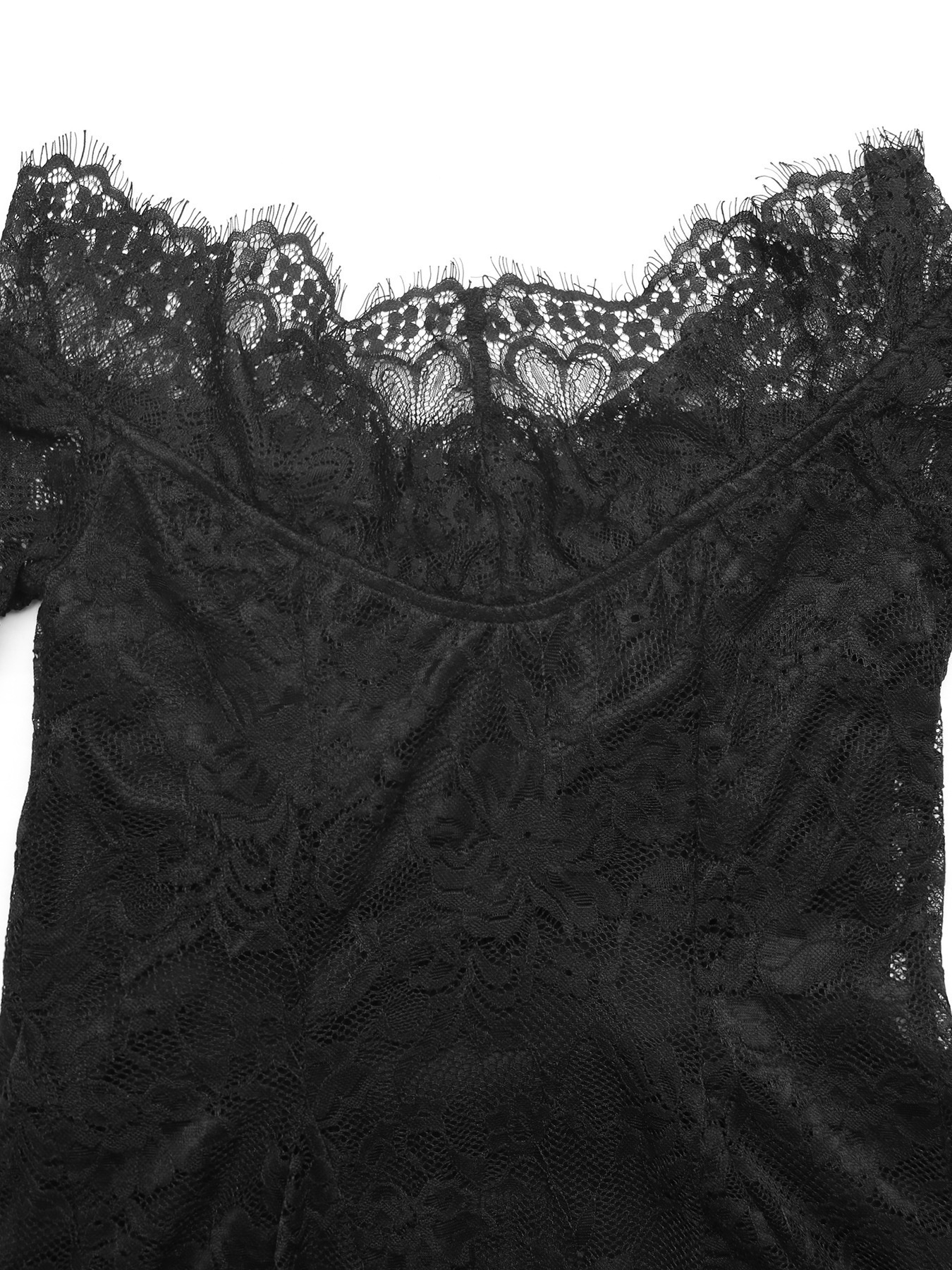 Women's Off-Shoulder Floral Lace Mini Dress