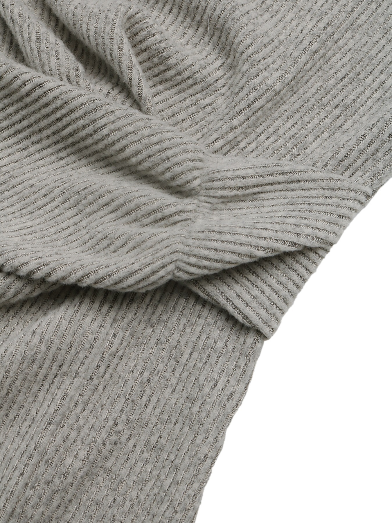 Ribbed Twist Front Long Sleeve Midi Dress