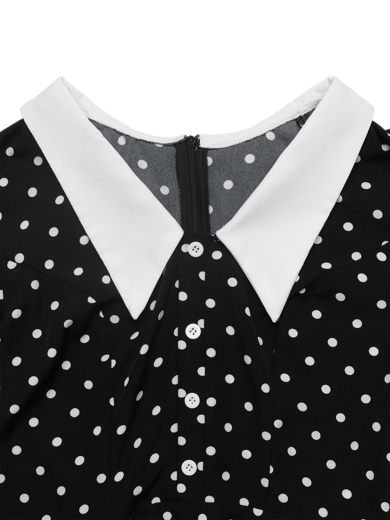 Women's Polka Dot Long Sleeve A-Line Mini Dress
