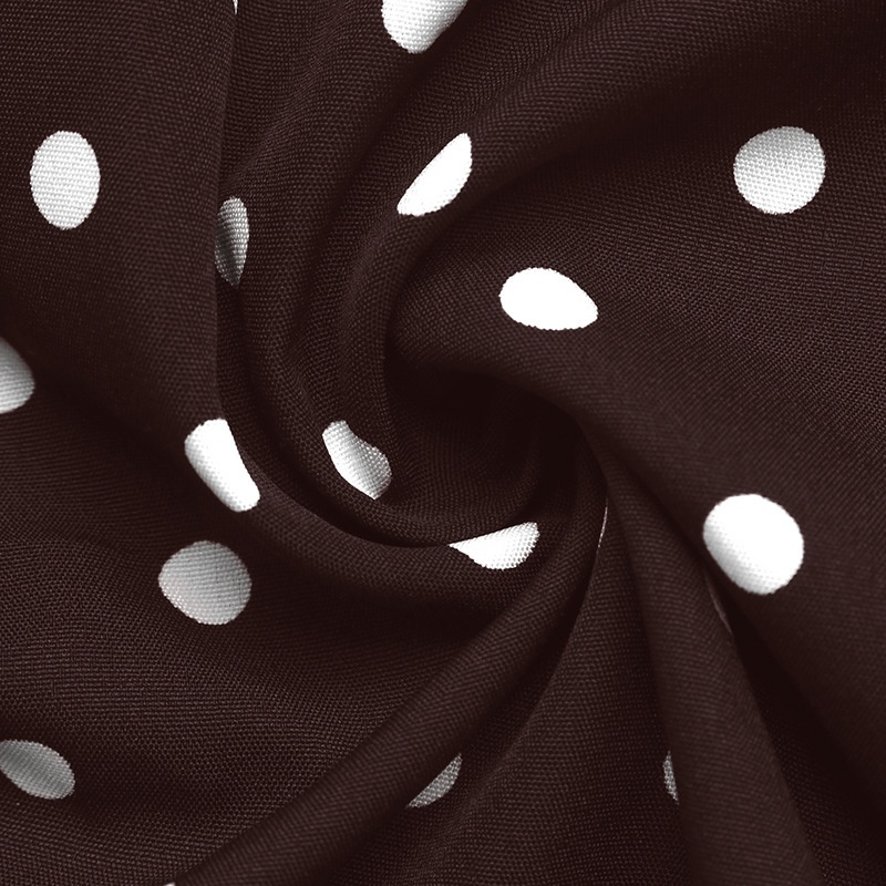 Women's Polka Dot Tie Neck Long Sleeve Mini Dress