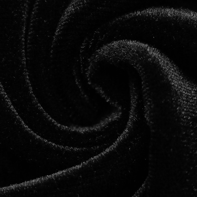 Women's Black Velvet Long Sleeve Mini Dress