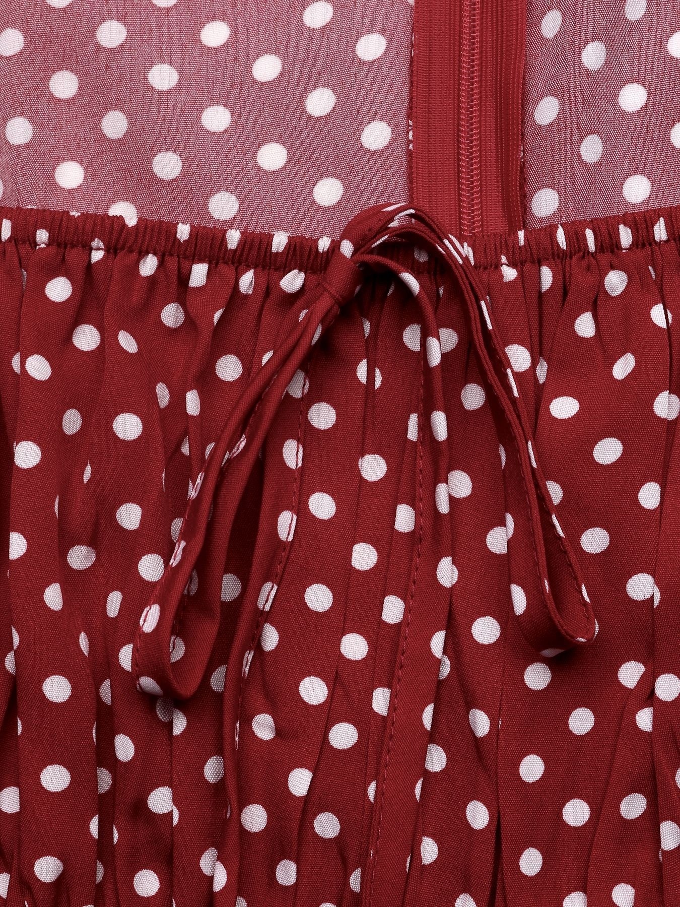 Polka Dot Square Neck Long Sleeve Maxi Dress