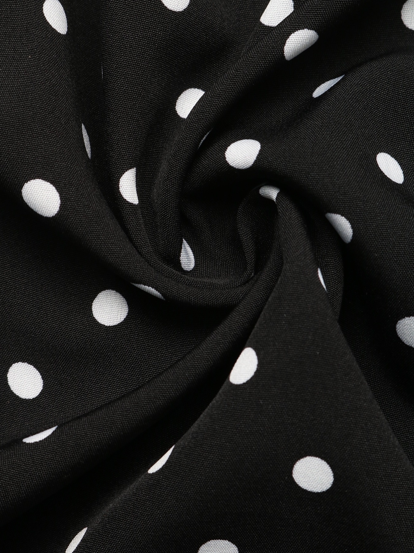 Black Polka Dot Lace V-Neck Long Sleeve Maxi Dress