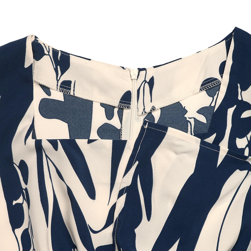 Robe longue sans manches à imprimé floral et col carré pour femme