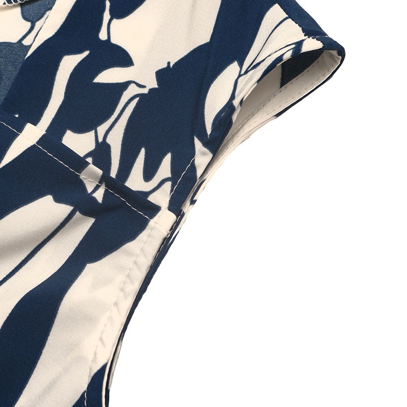 Robe longue sans manches à imprimé floral et col carré pour femme