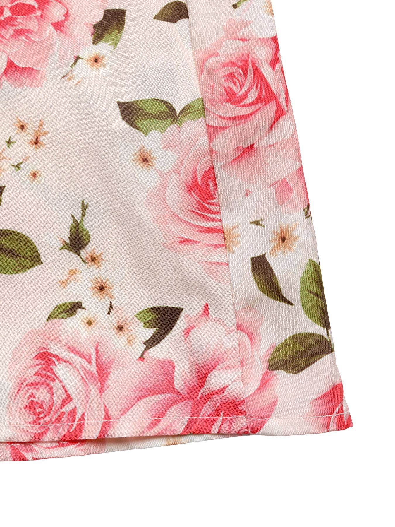 Robe midi dos nu à imprimé floral rose - Rose
