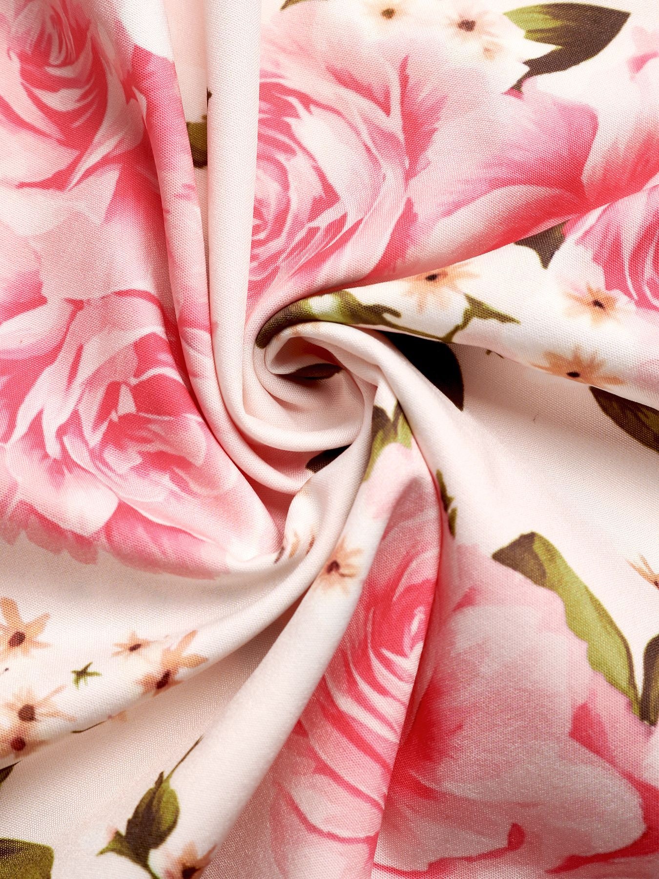 Robe midi dos nu à imprimé floral rose - Rose