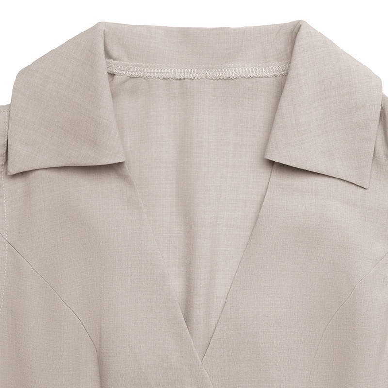 Robe midi sans manches à col boutonné sur le devant et liens