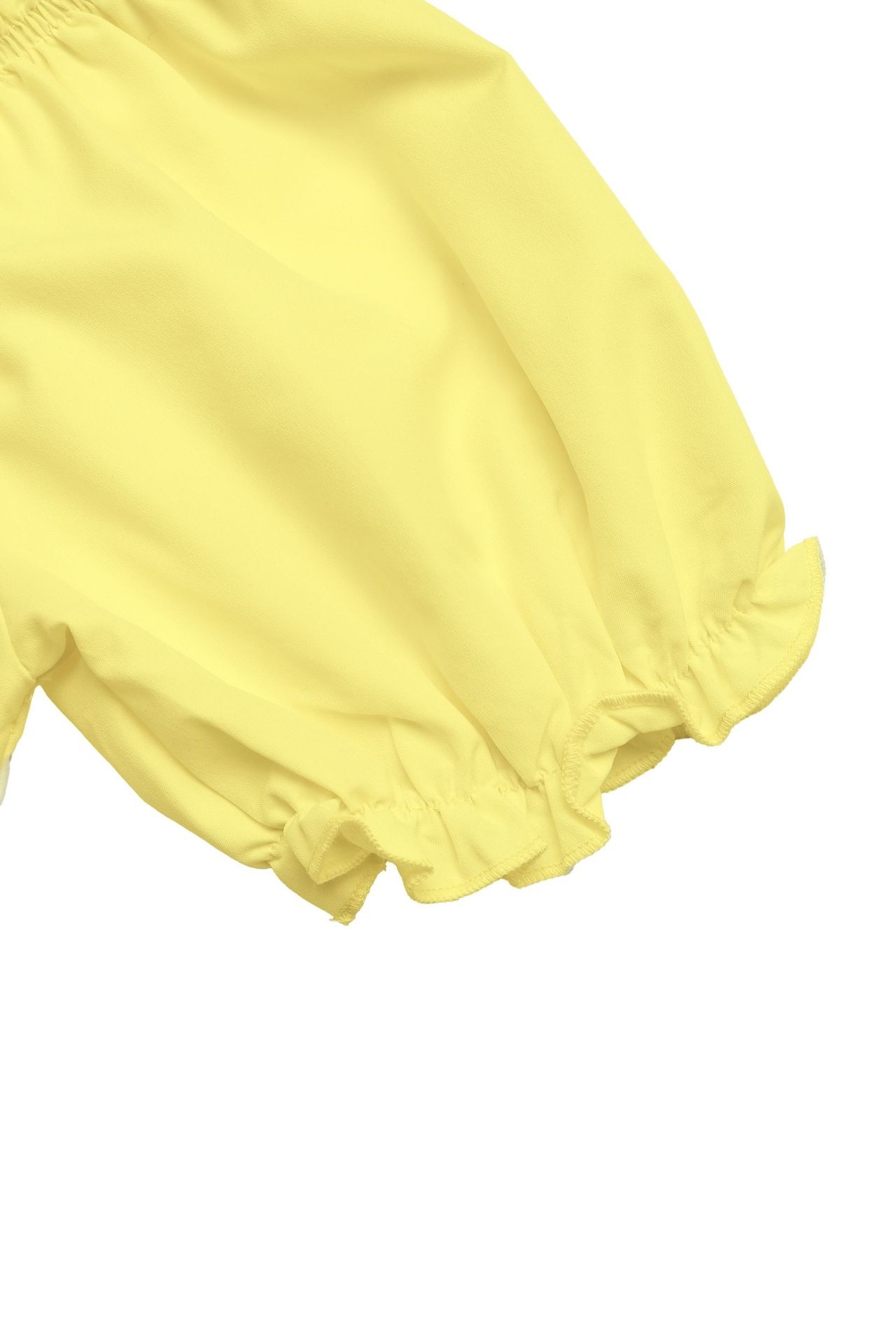 Robe longue à volants et épaules dénudées pour femme - Jaune