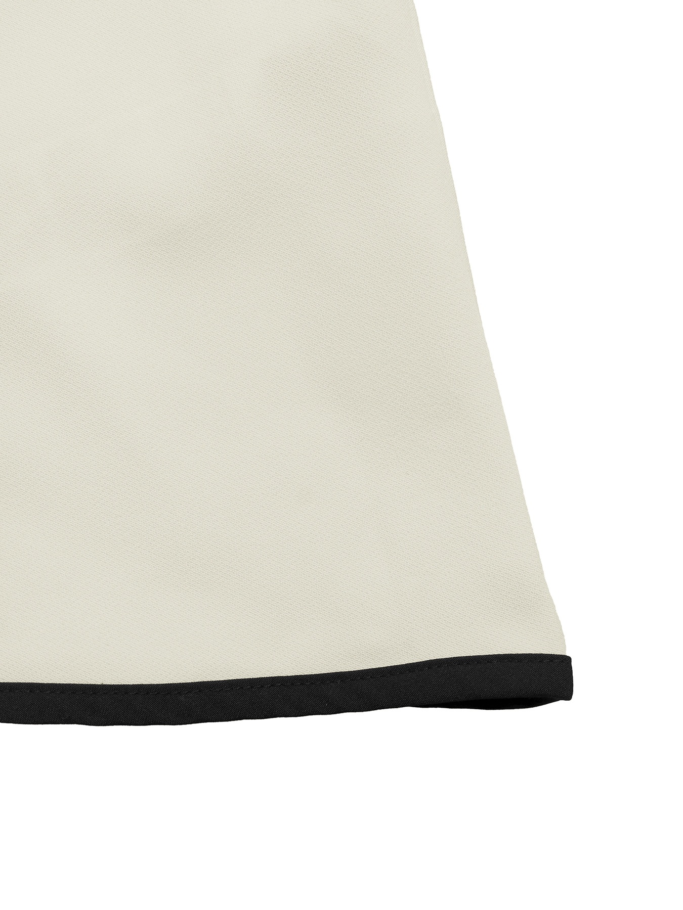 Elegante abito midi con fiocco sul davanti e profili a contrasto.