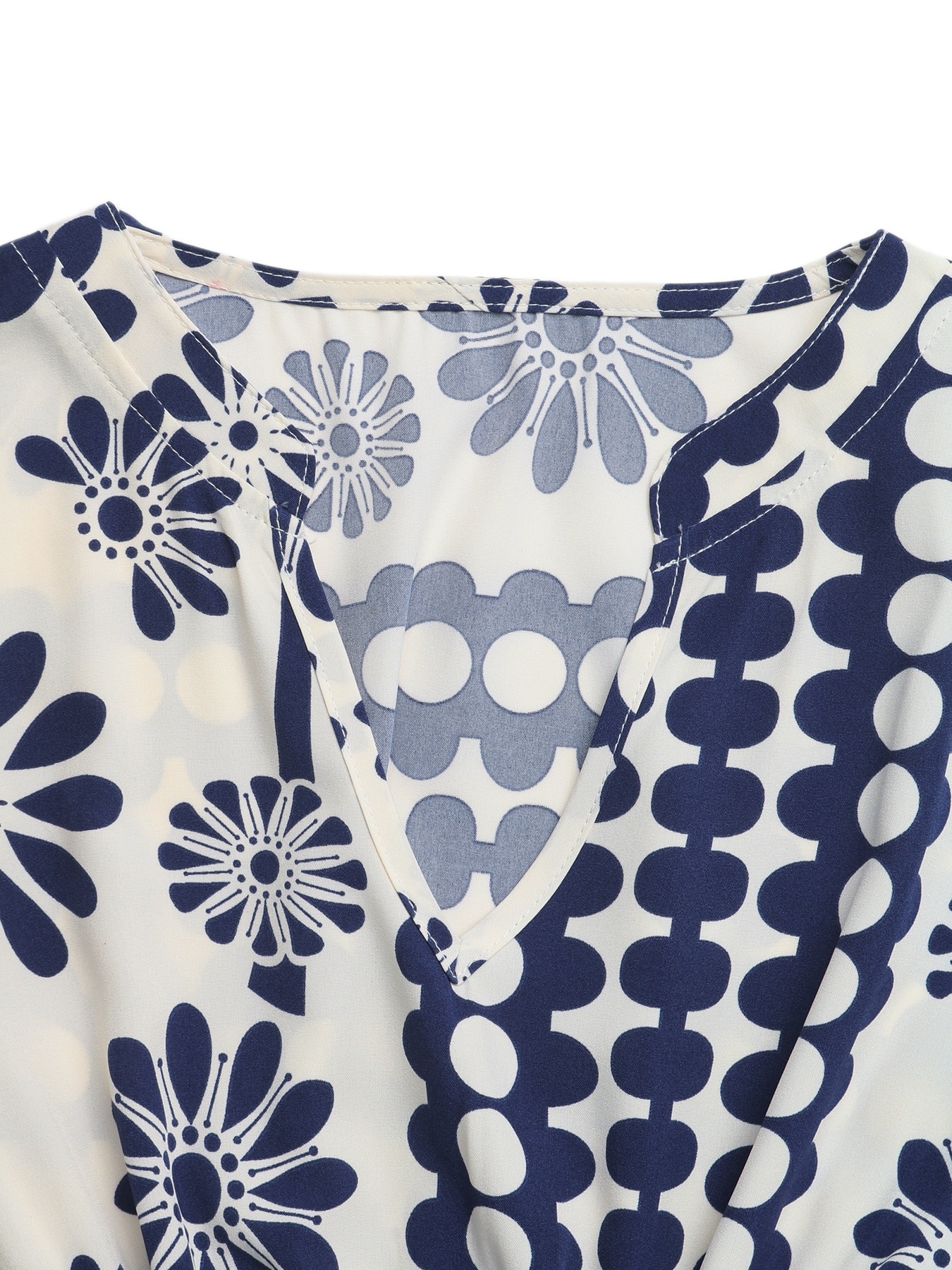 Abito lungo Boho floreale e a pois
