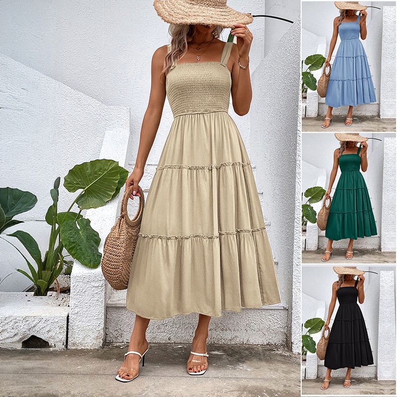 Tiered Smocked Midi Sundress