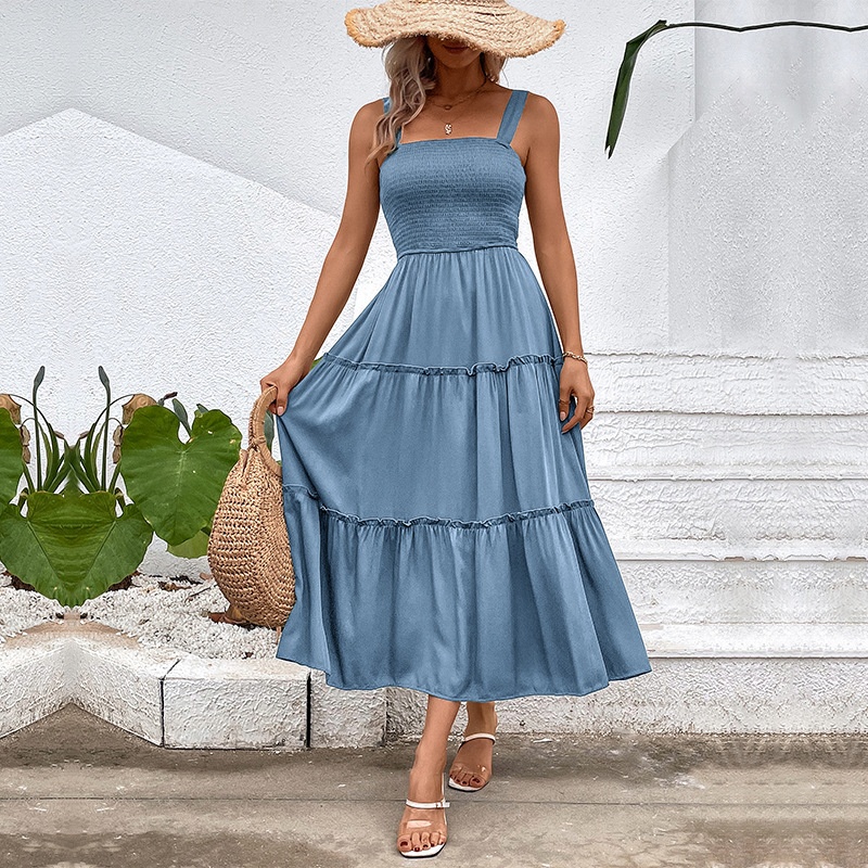 Tiered Smocked Midi Sundress