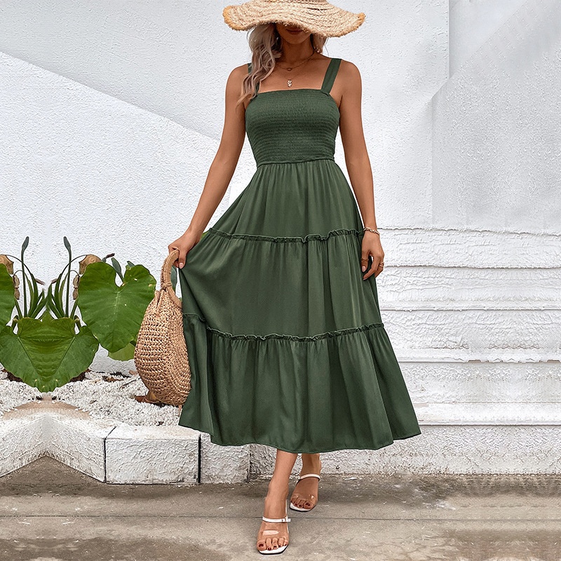 Tiered Smocked Midi Sundress
