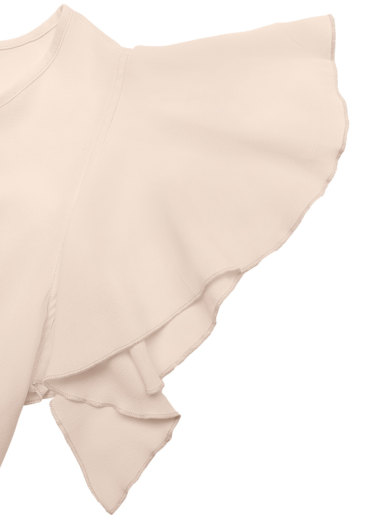 Robe midi élégante à manches à volants et ceinture - Chic décontracté